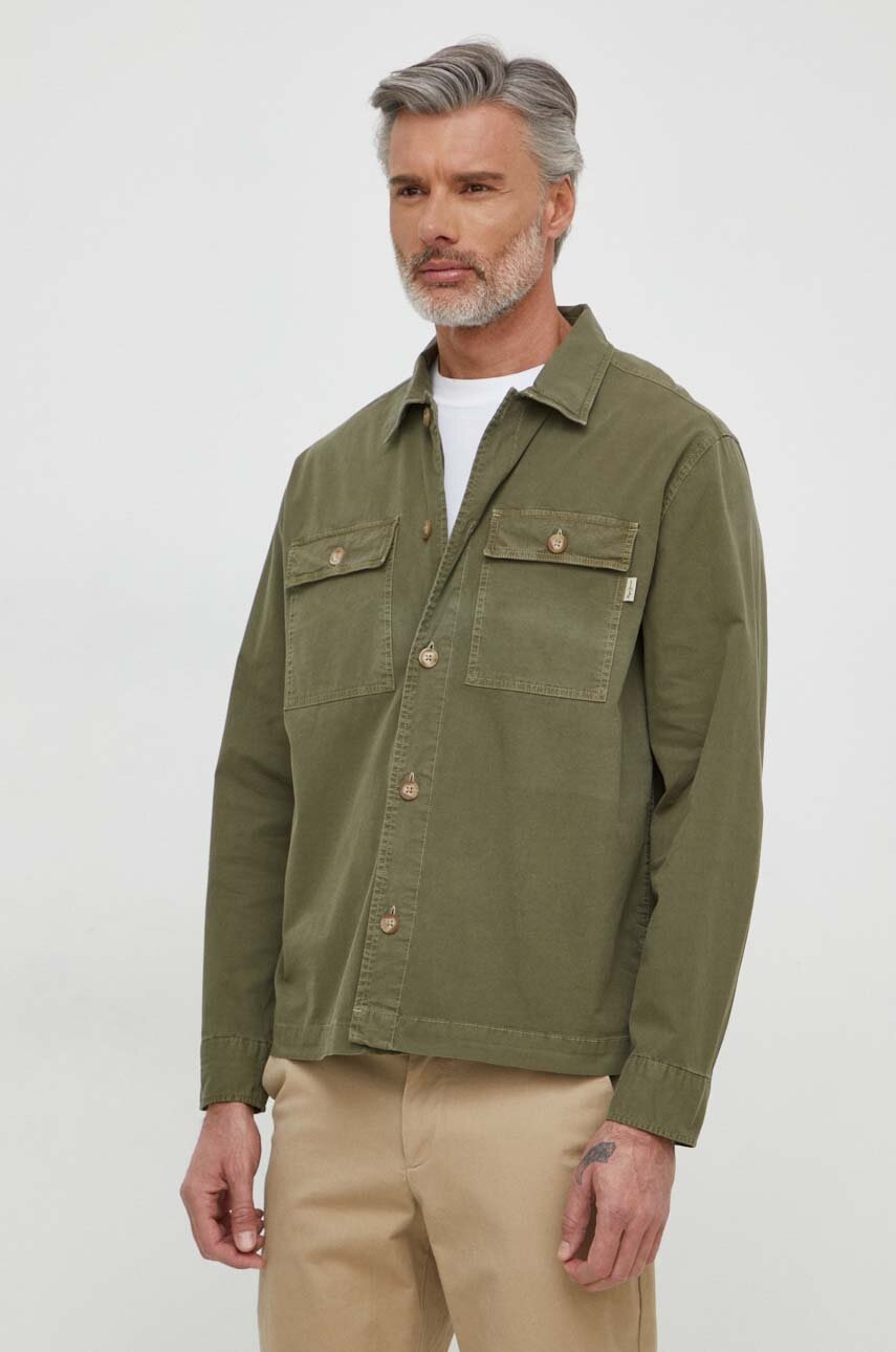 Pepe Jeans camasa barbati, culoarea verde, regular