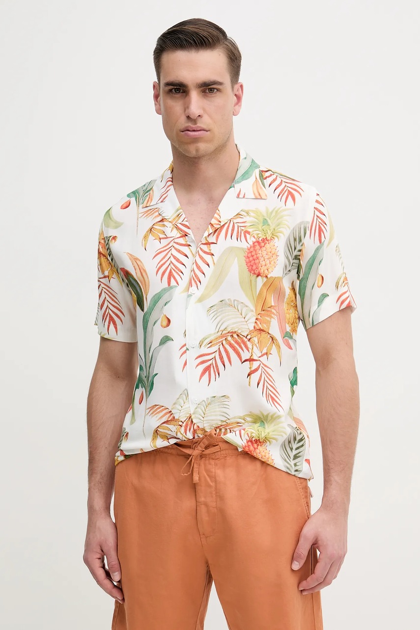 Lindbergh camasa barbati, culoarea alb, relaxed