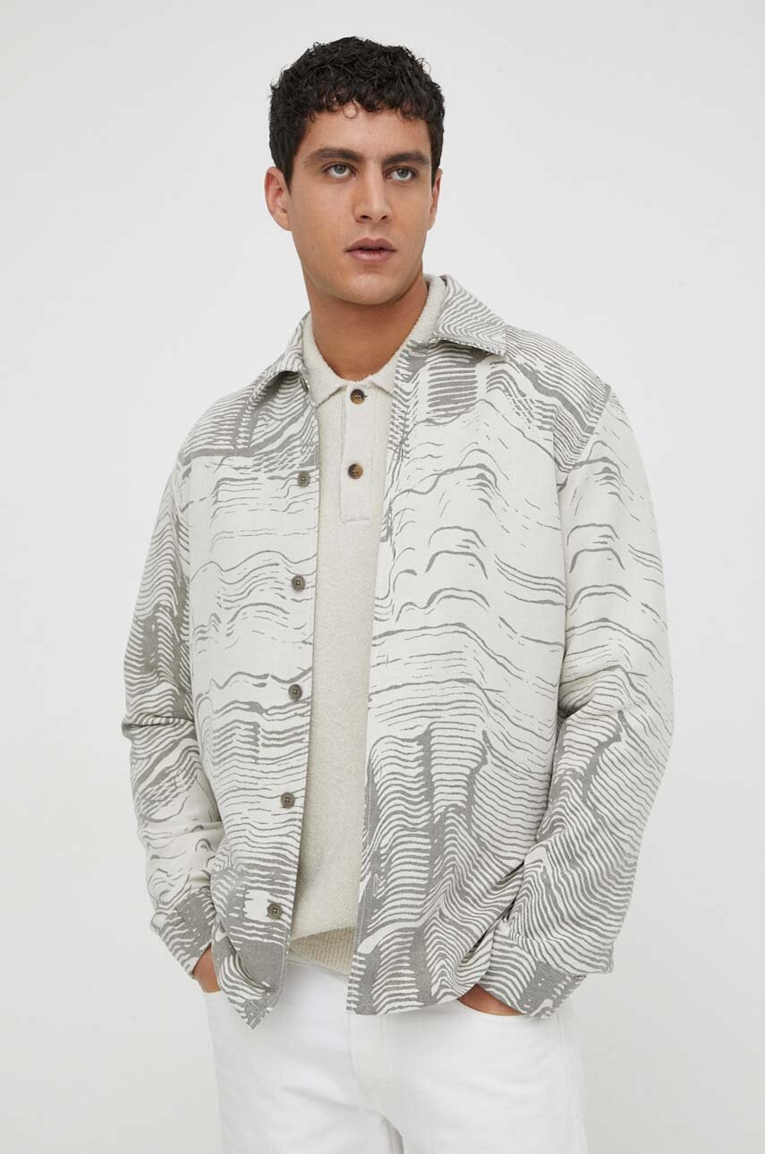 Πουκάμισο Samsoe Samsoe χρώμα: μπεζ φωτογραφία