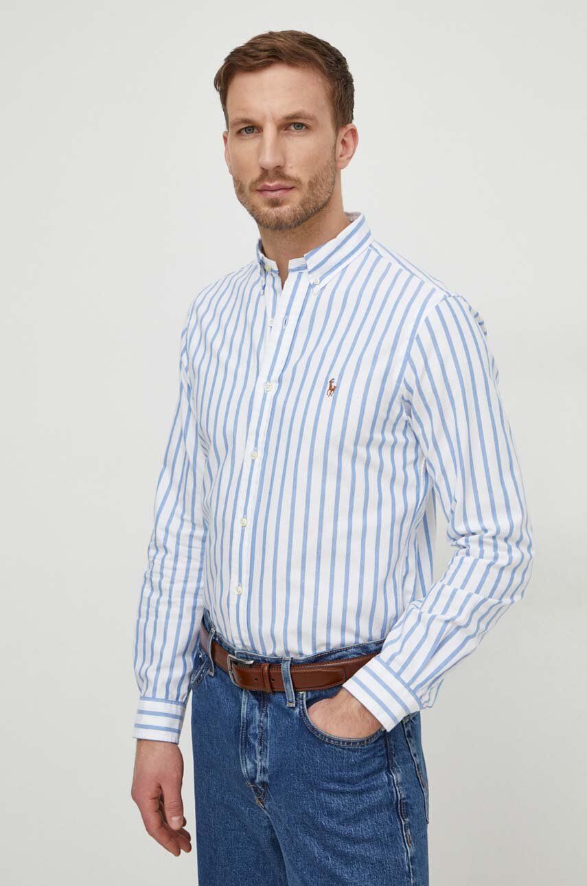 Levně Bavlněná košile Polo Ralph Lauren slim, s límečkem button-down, 710938684