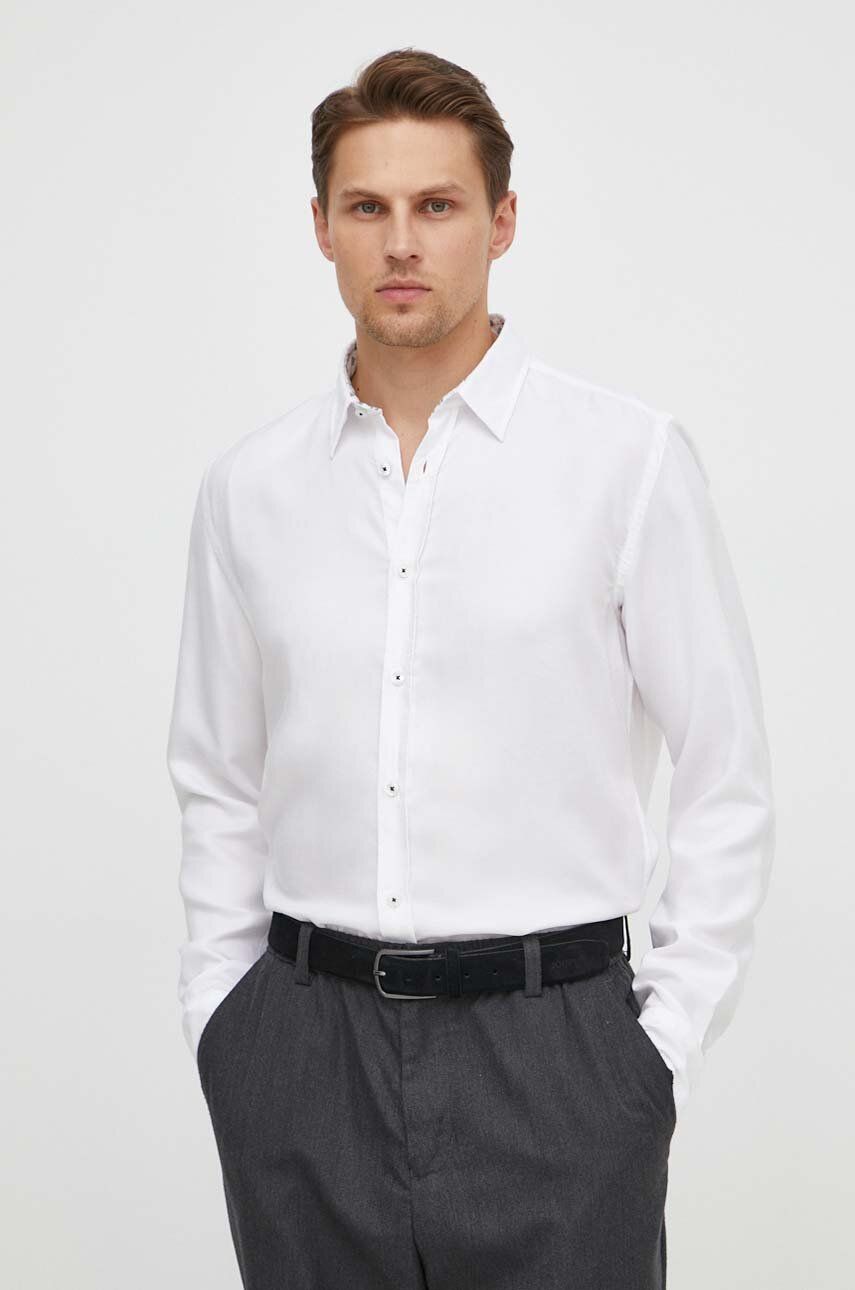Levně Košile BOSS pánská, bílá barva, regular, s klasickým límcem, 50513378