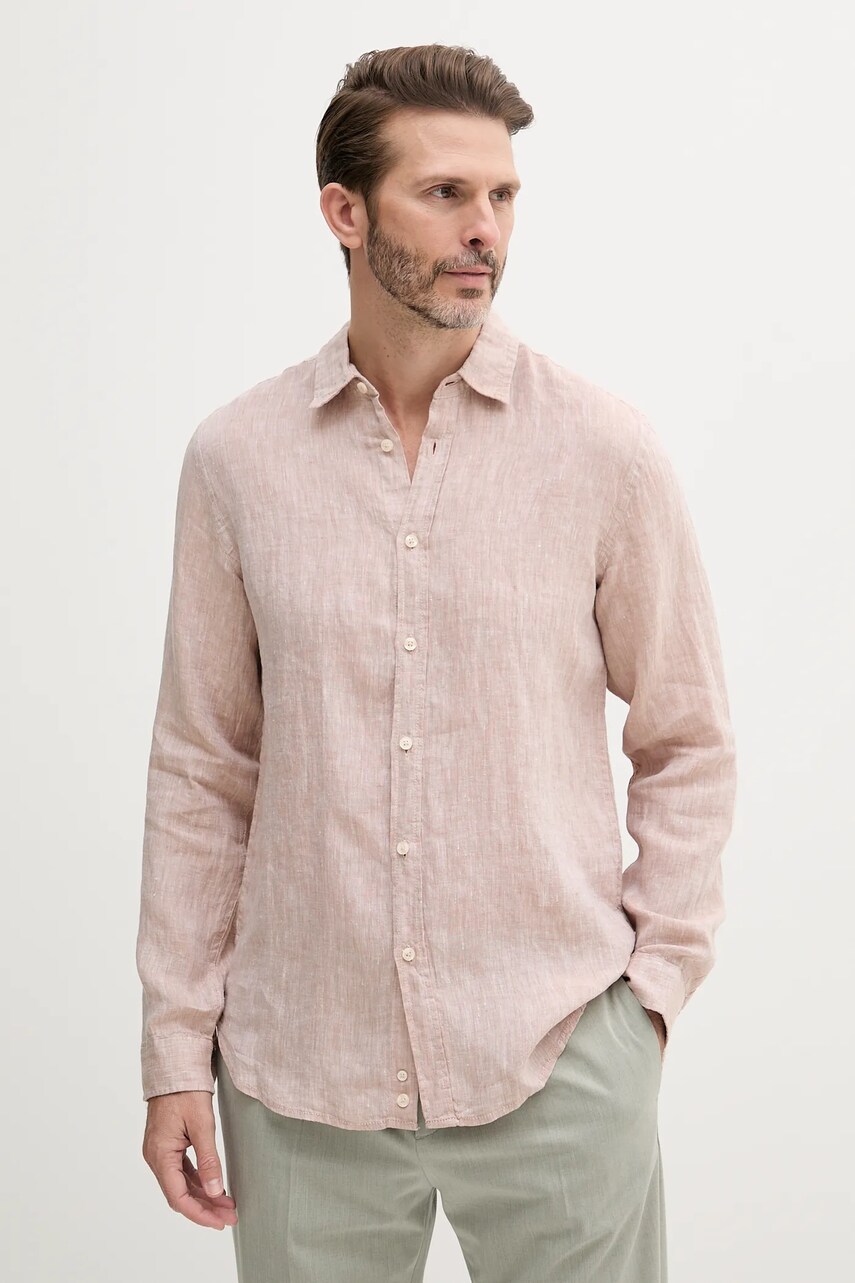 United Colors of Benetton camasa de in culoarea negru, cu guler clasic, regular