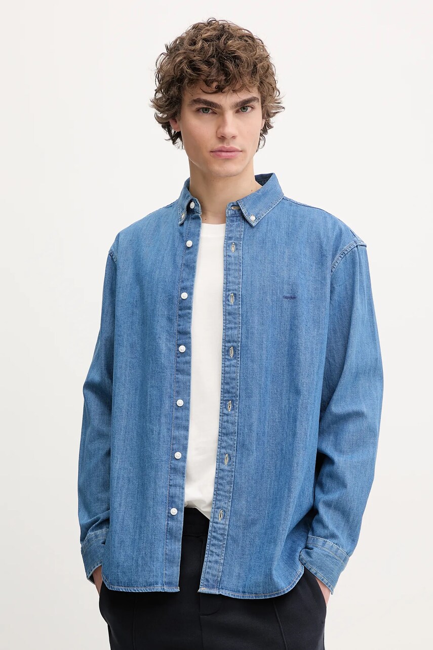 Levně Bavlněná košile Levi's modrá barva, relaxed, s límečkem button-down