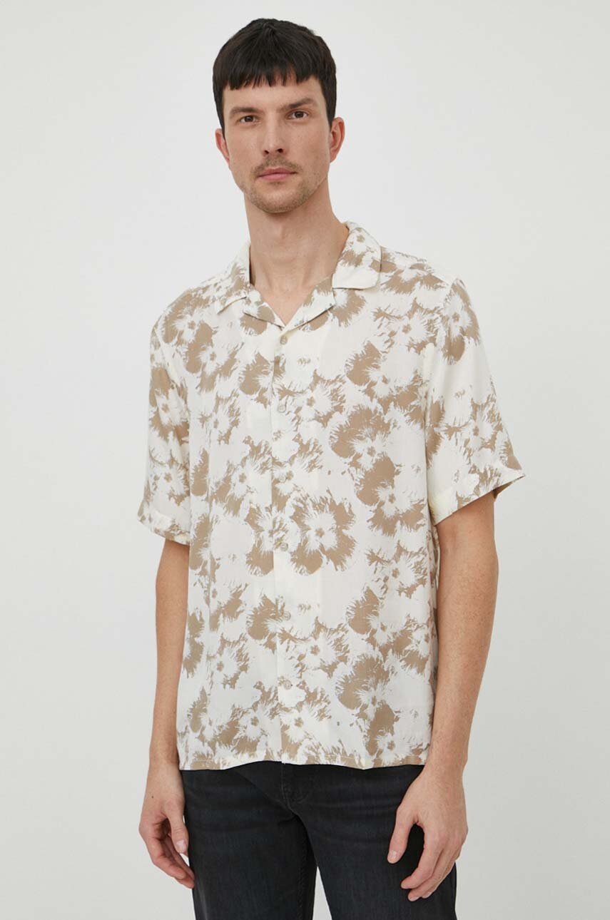 

Риза Calvin Klein мъжка в бежово със стандартна кройка K10K112703, Бежов