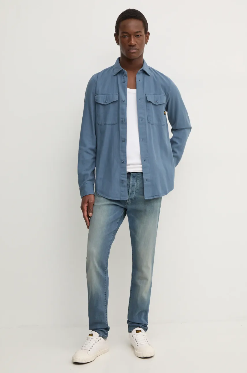 Хлопковая рубашка G-Star Raw мужская regular классический воротник Хлопковая рубашка G-Star Raw мужская regular классический воротник
