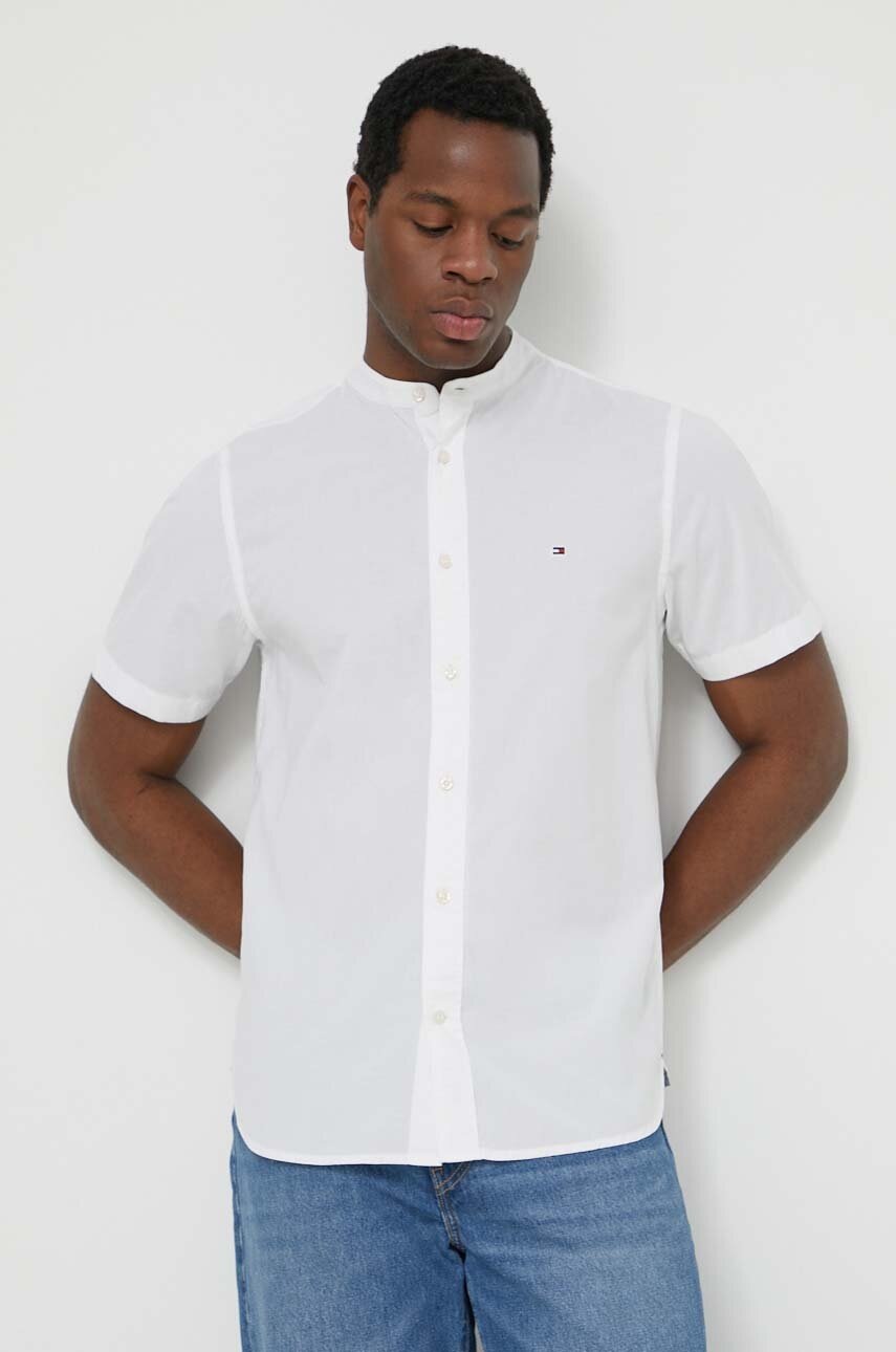 

Памучна риза Tommy Hilfiger мъжка в бяло със стандартна кройка с права яка MW0MW35275, Бял