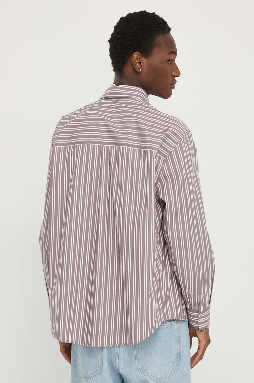 Βαμβακερό πουκάμισο Drykorn ανδρικό, χρώμα: μοβ φωτογραφία