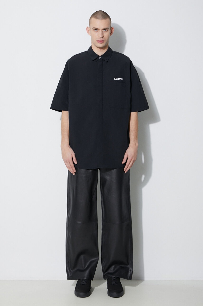 Πουκάμισο Marcelo Burlon Logo Nylon Over Shirt χρώμα: μαύρο, CMGG005S24FAB0011001 φωτογραφία