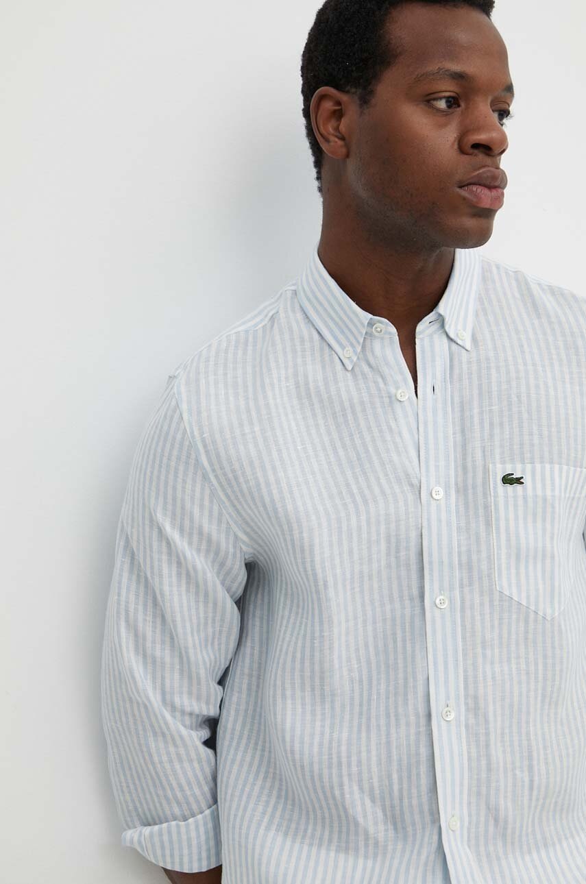 Сорочка з льону Lacoste regular комір button-down 