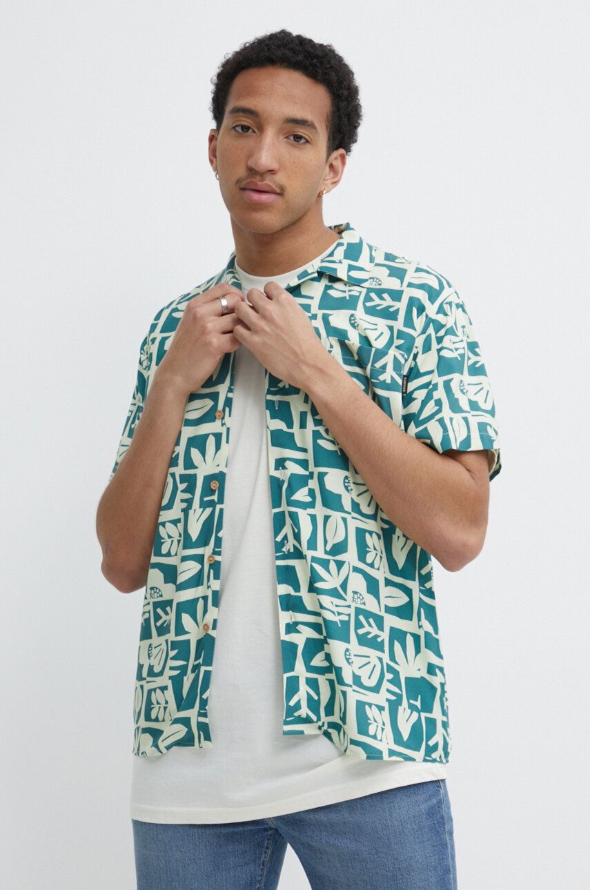 Kaotiko camasa barbati, culoarea verde, relaxed Kaotiko camasa barbati, culoarea verde, relaxed