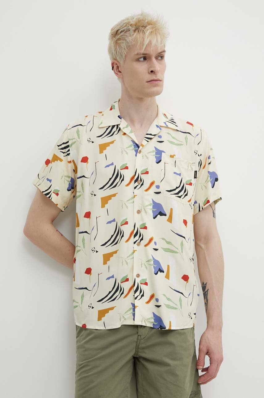 Kaotiko camasa barbati, culoarea bej, relaxed Kaotiko camasa barbati, culoarea bej, relaxed