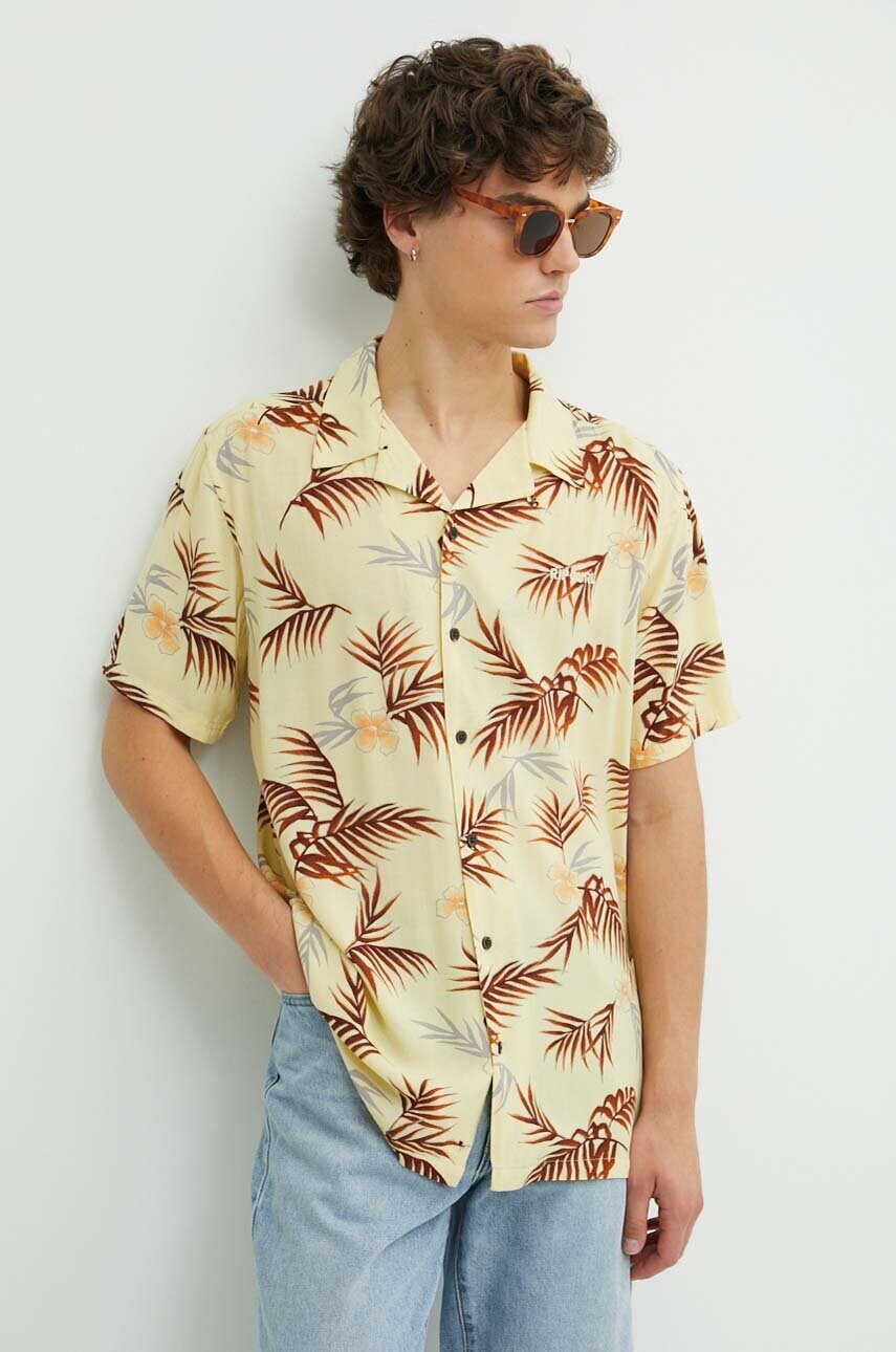 Rip Curl camasa barbati, culoarea galben, relaxed Rip Curl camasa barbati, culoarea galben, relaxed