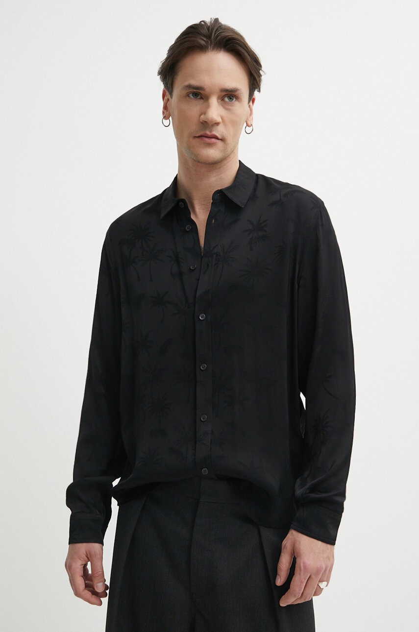 

Риза The Kooples мъжка в черно със стандартна кройка с класическа яка HCCL28062K, Черен