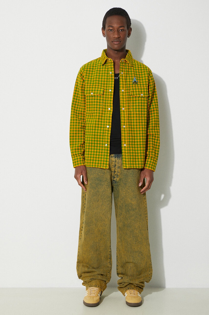 Πουκάμισο μπουφάν ICECREAM Corduroy Check χρώμα: πράσινο, IC24119 φωτογραφία