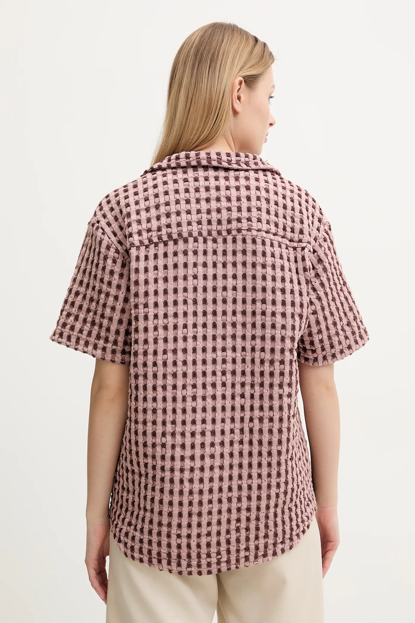 Βαμβακερό πουκάμισο OAS ανδρικό, χρώμα: καφέ φωτογραφία