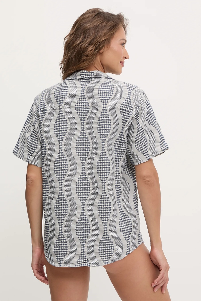 Βαμβακερό πουκάμισο OAS ανδρικό, χρώμα: καφέ φωτογραφία