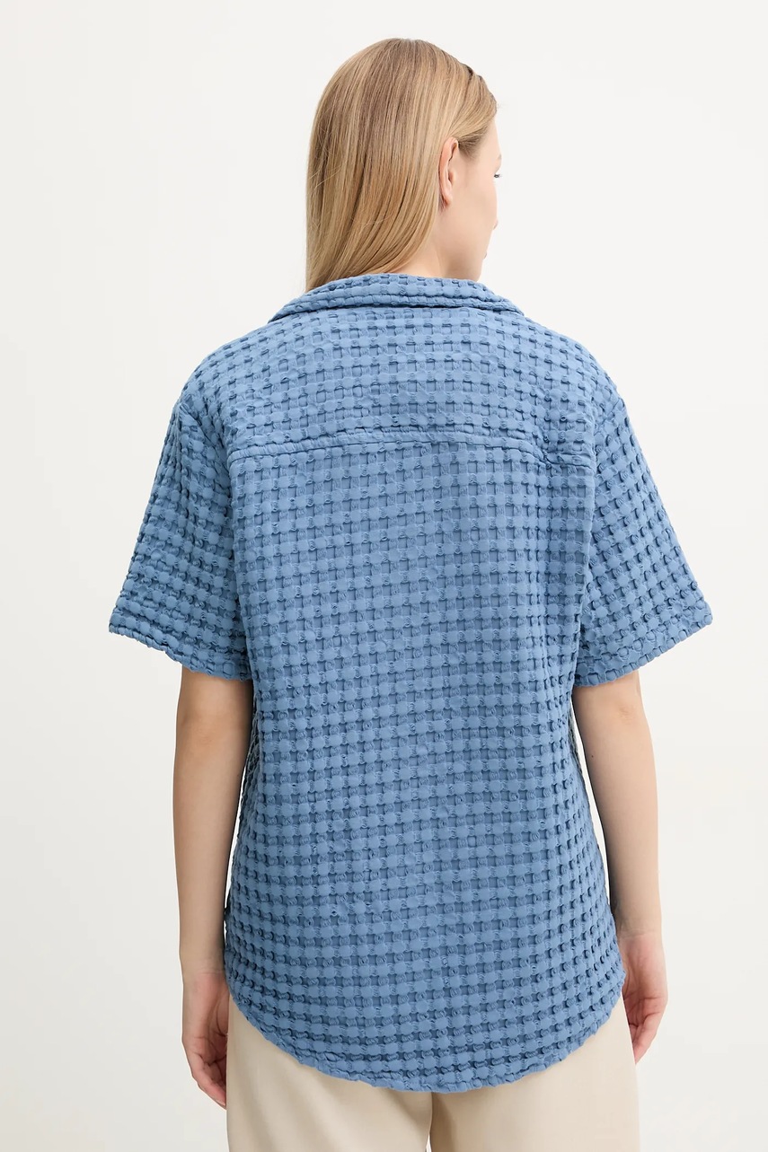 Βαμβακερό πουκάμισο OAS ανδρικό, χρώμα: μπλε φωτογραφία