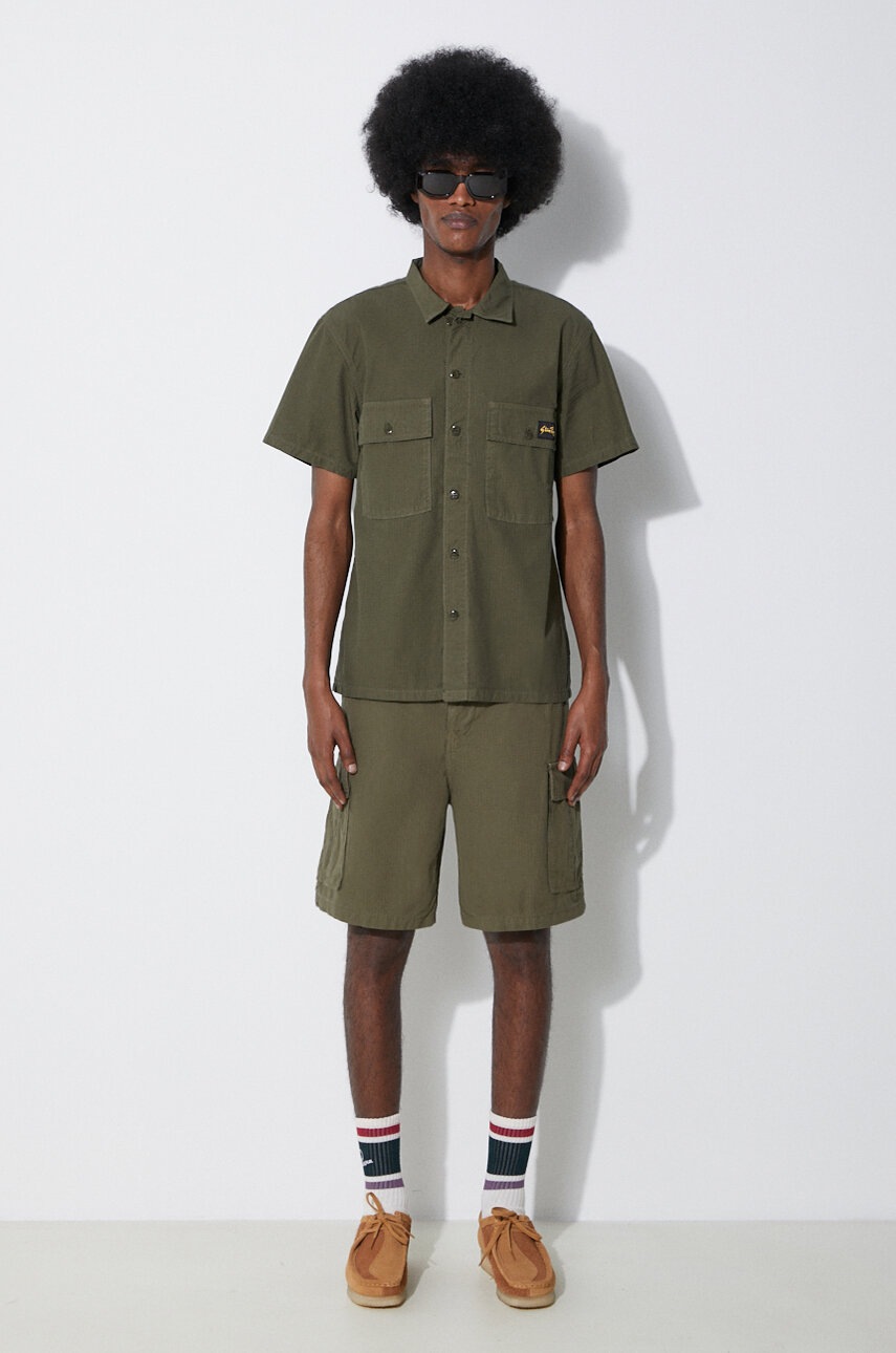Βαμβακερό πουκάμισο Stan Ray Cpo Short Sleeve ανδρικό, χρώμα: πράσινο, SS2401922 φωτογραφία