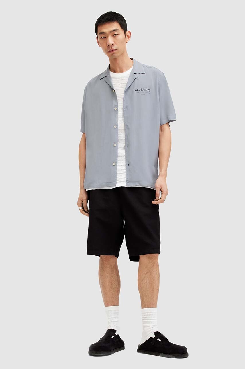 Πουκάμισο AllSaints ACCESS SS SHIRT χρώμα: γκρι, M064SA φωτογραφία