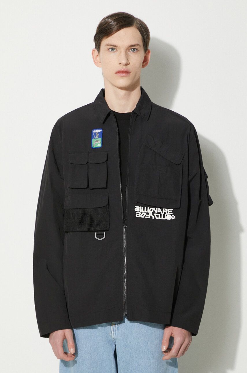 Billionaire Boys Club geaca Multi Pocket Overshirt barbati, culoarea negru, de tranzitie, B24239