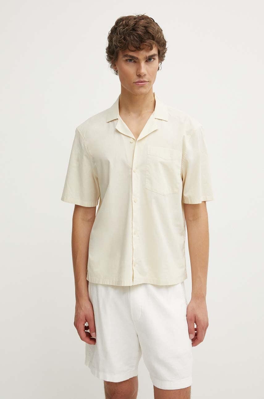 Hollister Co. camasa barbati, culoarea bej, regular, KI325-4029 Hollister Co. camasa barbati, culoarea bej, regular, KI325-4029