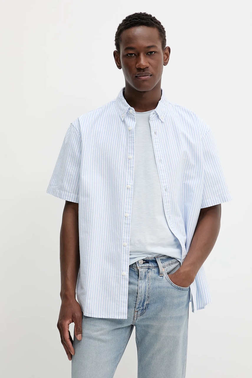 Levně Bavlněná košile Levi's pánská, relaxed, s límečkem button-down, A9161