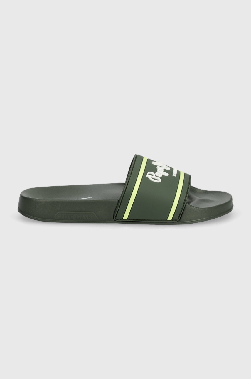Шлепанцы Pepe Jeans SLIDER LOGO B цвет зелёный