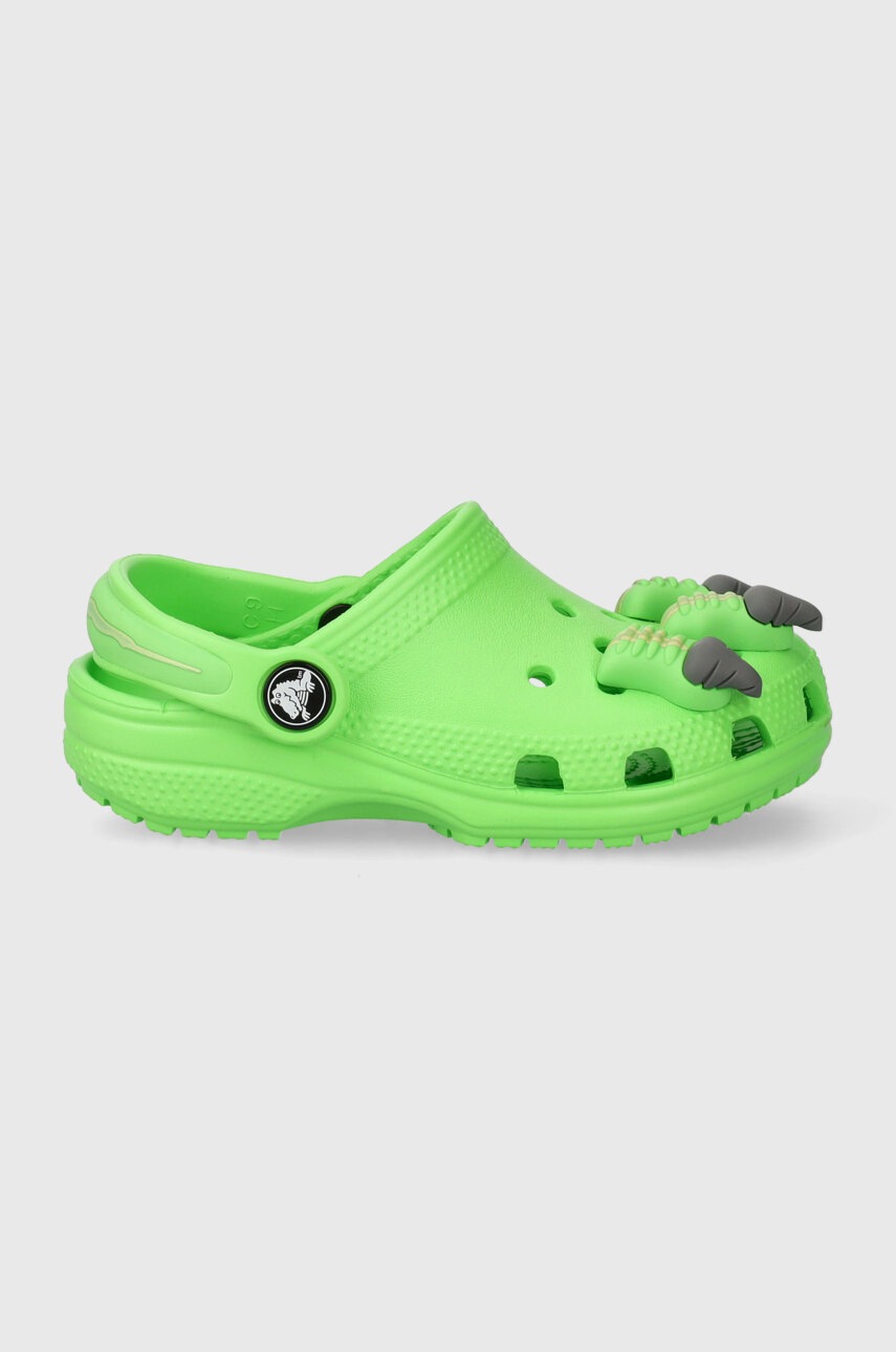 Детские шлепанцы Crocs CLASSIC IAM DINOSAUR CLOG цвет зелёный