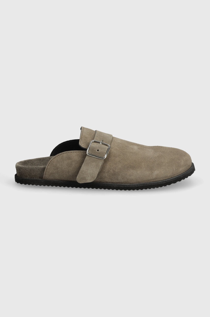 Παντόφλες σουέτ GARMENT PROJECT Blake Clog γυναικείες, χρώμα: γκρι, GPWF2538 φωτογραφία