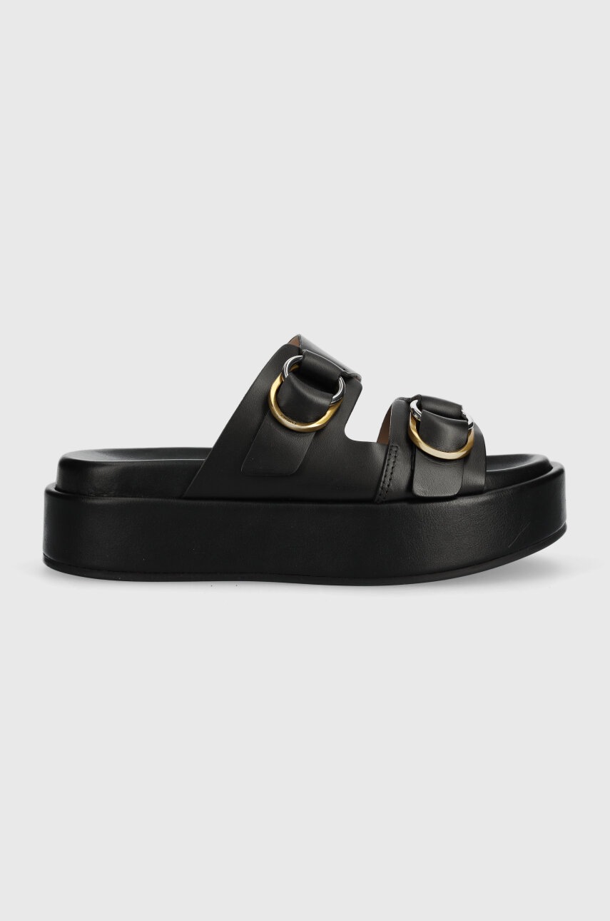 

Кожени чехли Pinko SD0057 P001 Z99 в черно с платформа Flores 01, Черен