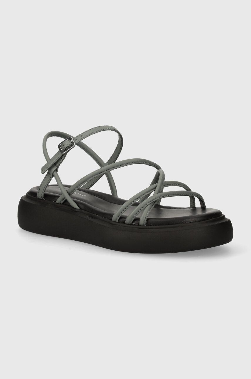 Vagabond Shoemakers sandale de piele BLENDA femei, culoarea gri, cu platforma, 5519-801-30