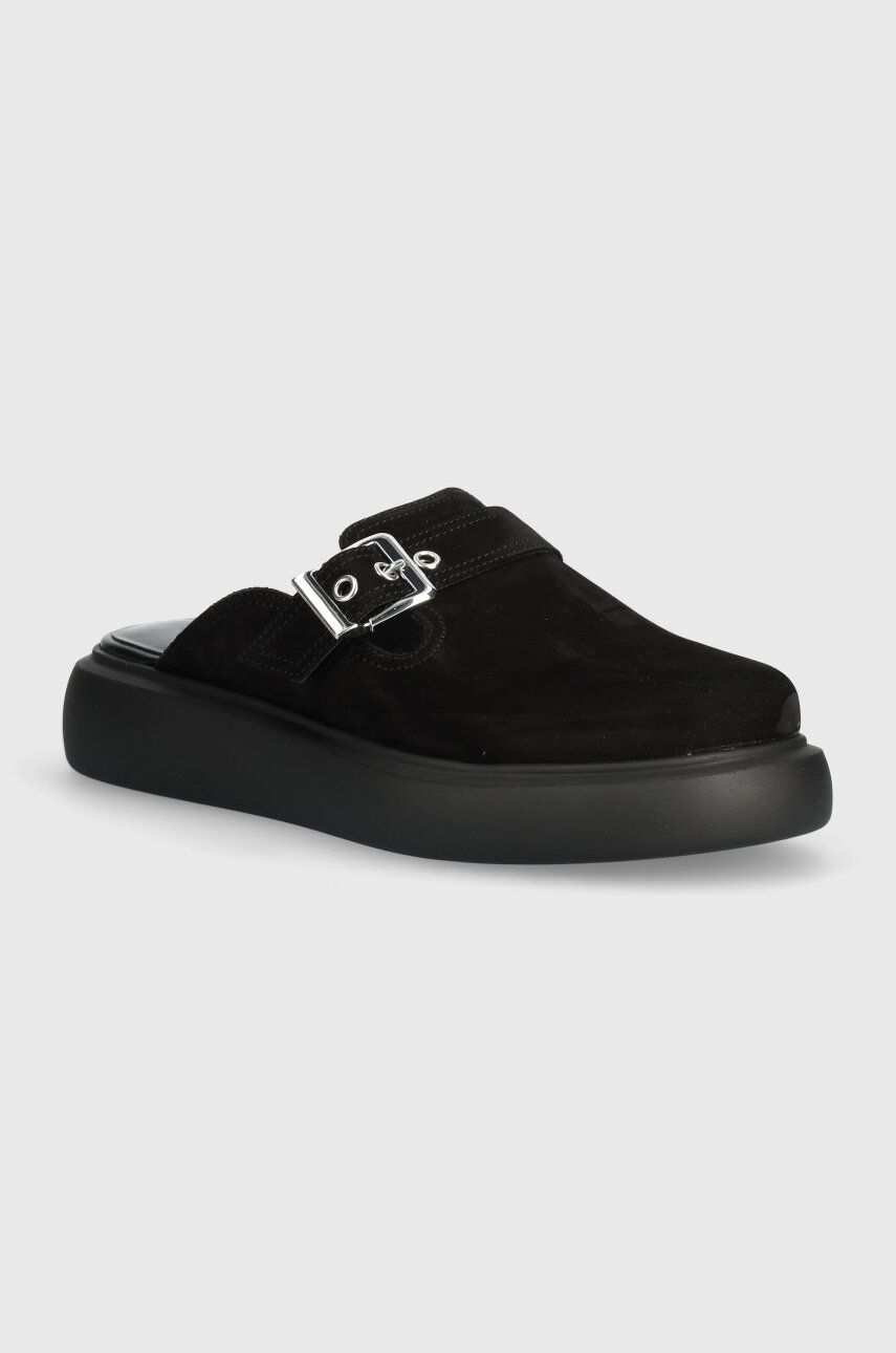 Vagabond Shoemakers papuci din piele BLENDA femei, culoarea negru, cu platforma