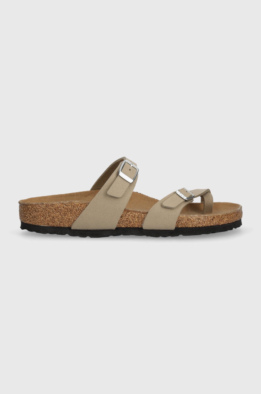 Birkenstock șlapi Mayari femei, culoarea bej, cu toc plat, 1026697