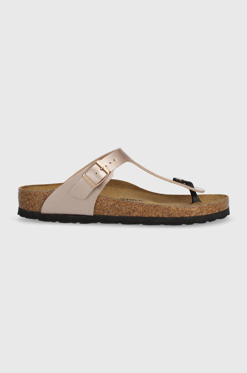 Birkenstock slapi Gizeh femei, culoarea roz, cu toc plat, 1023925