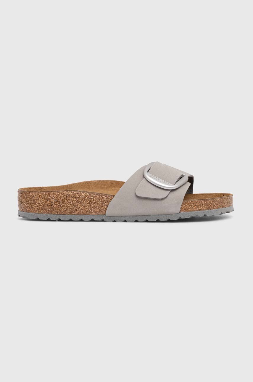 Birkenstock papuci Madrid Big Buckle femei, culoarea gri, 1021707