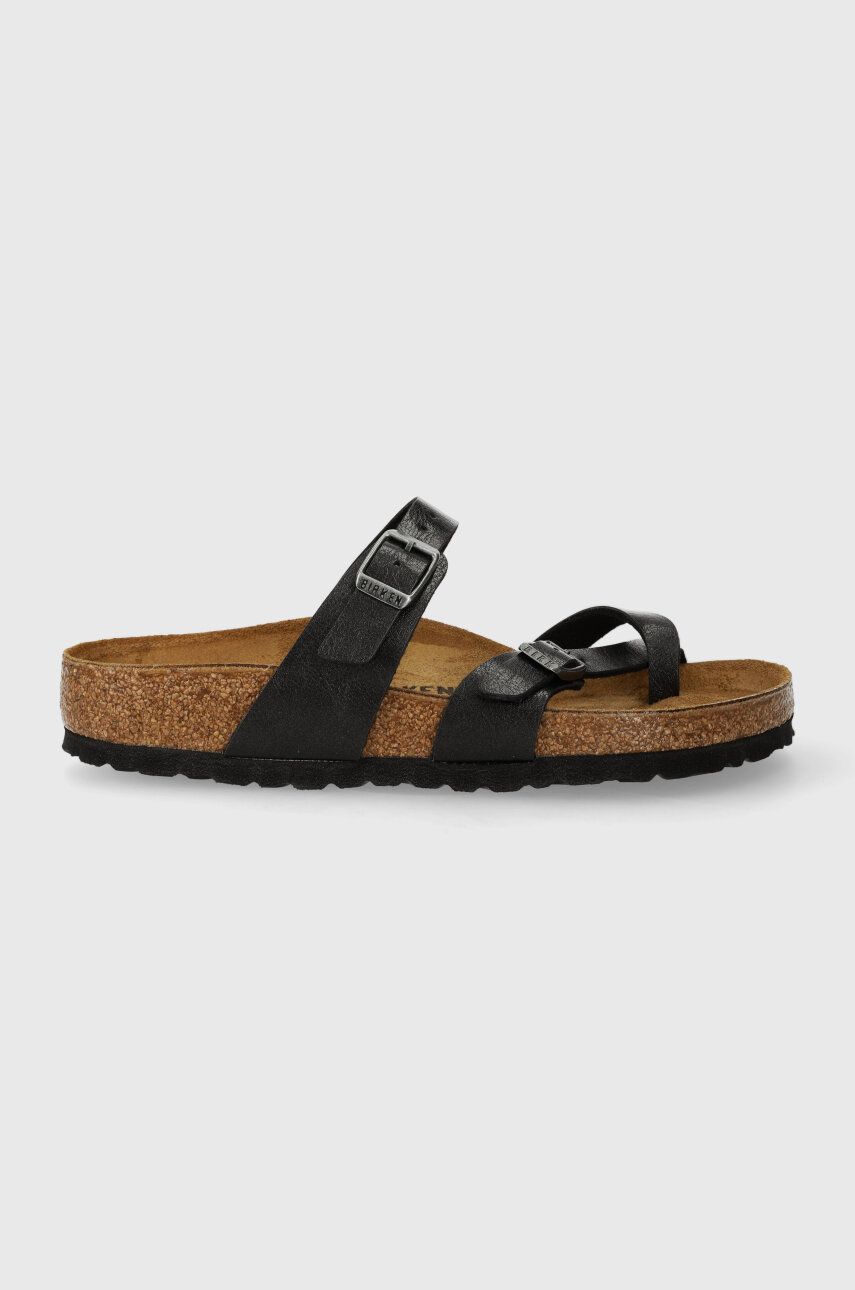 Birkenstock slapi Mayari femei, culoarea negru, cu toc plat, 171391