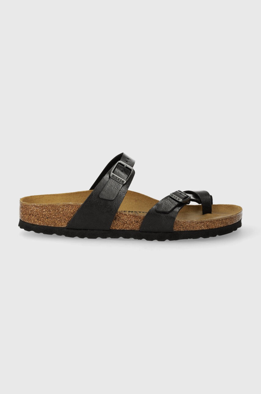 Birkenstock slapi Mayari femei, culoarea negru, cu toc plat, 1027333