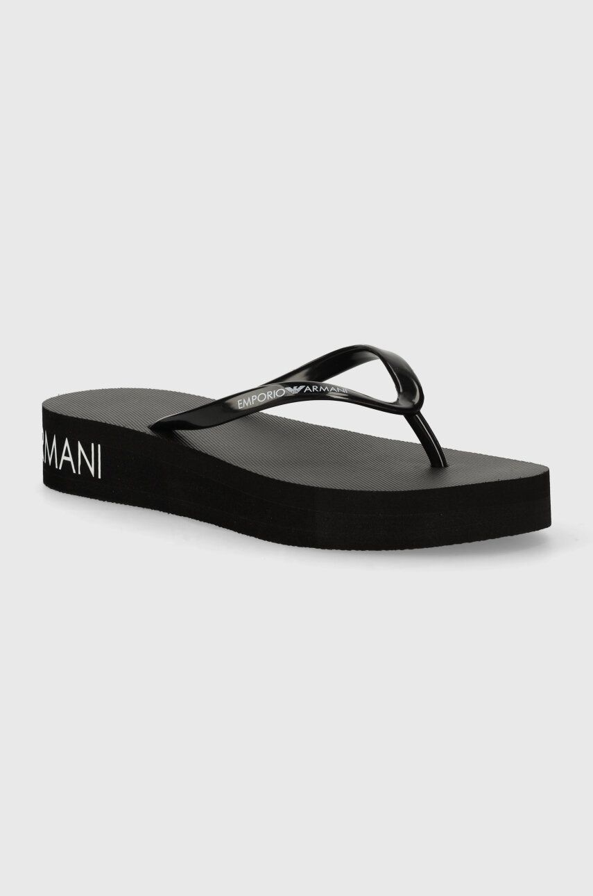 Emporio Armani Underwear flip-flop fekete, női, platformos, XVQS07 XN118 00002