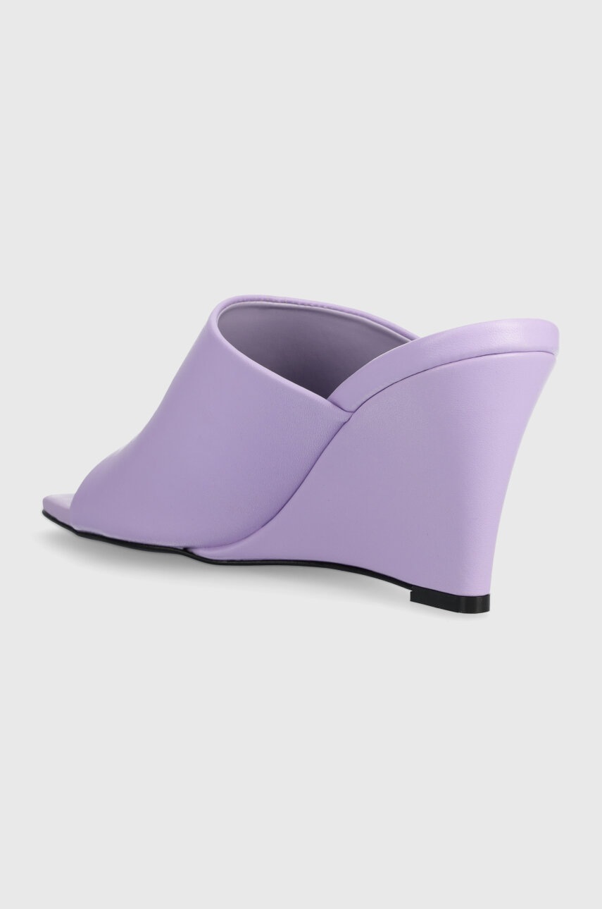 Karl Lagerfeld bőr papucs RIALTO lila, női, éksarkú, KL34400 termék 2. képe