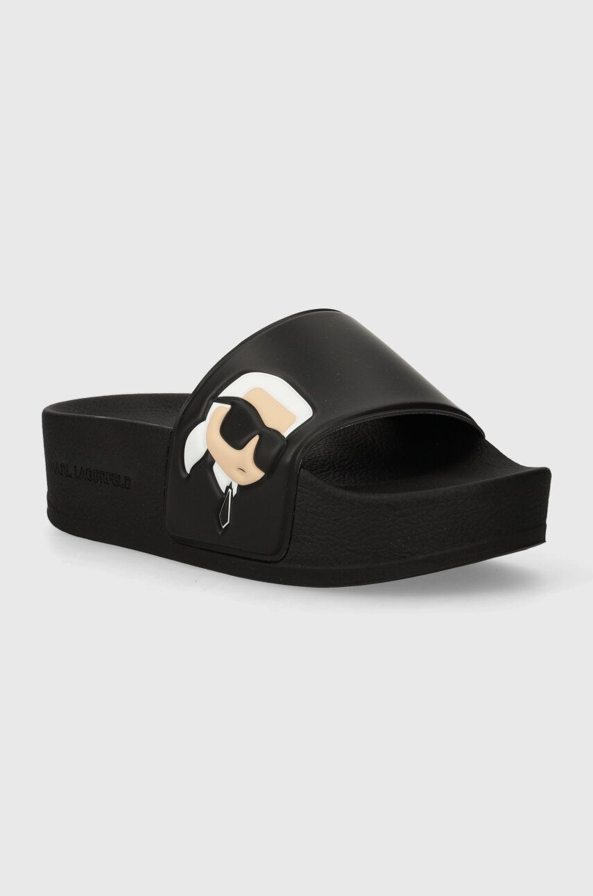 Karl Lagerfeld papuci KONDO MAXI femei, culoarea negru, cu platforma, KL80805N