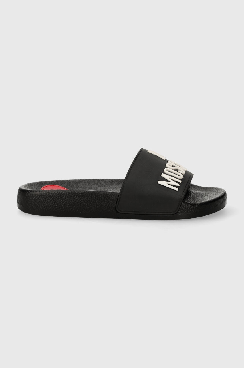 Love Moschino papuci femei, culoarea negru JA28312G0IIW100A