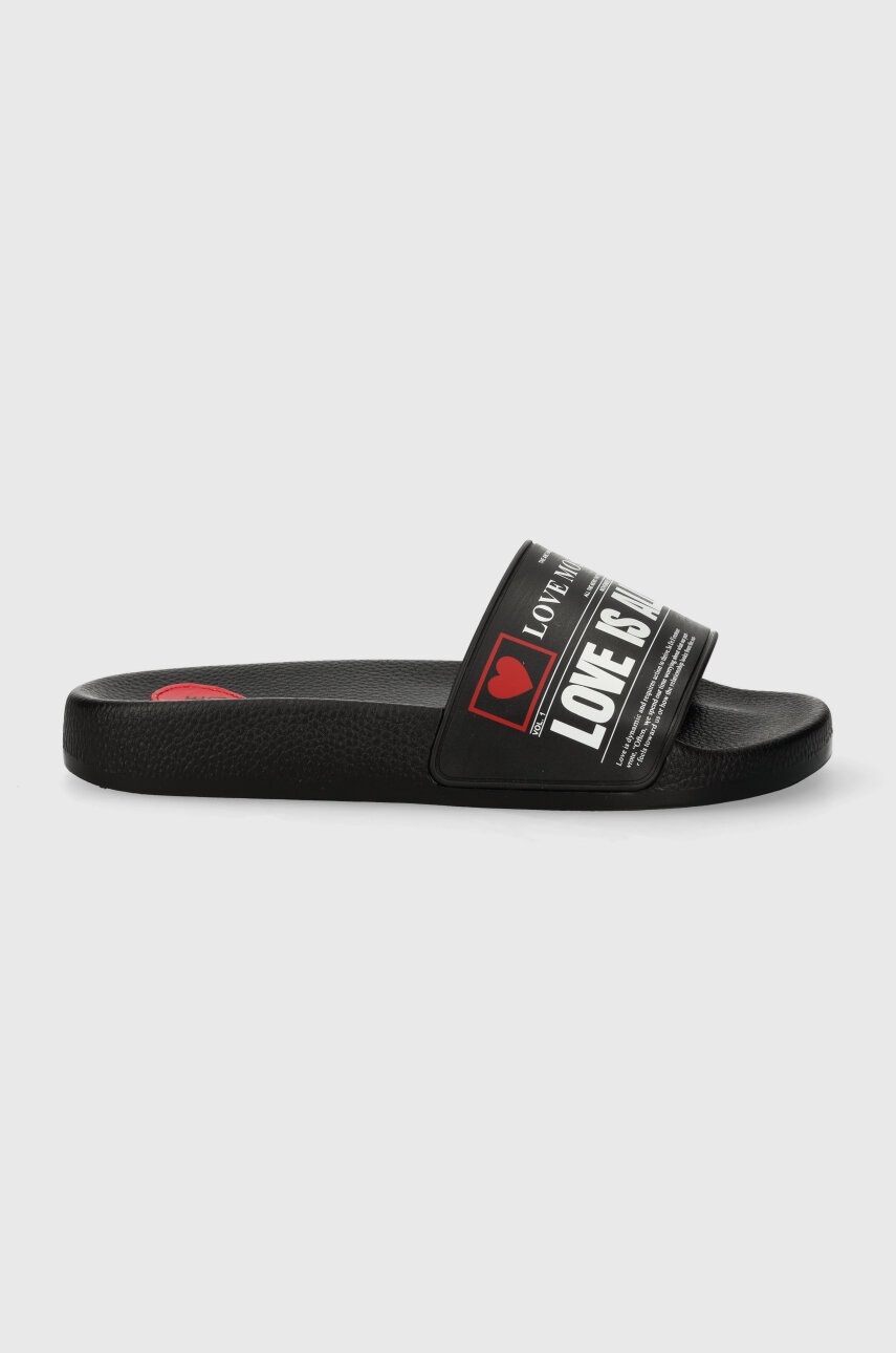 Love Moschino papuci femei, culoarea negru JA28132G1II20000