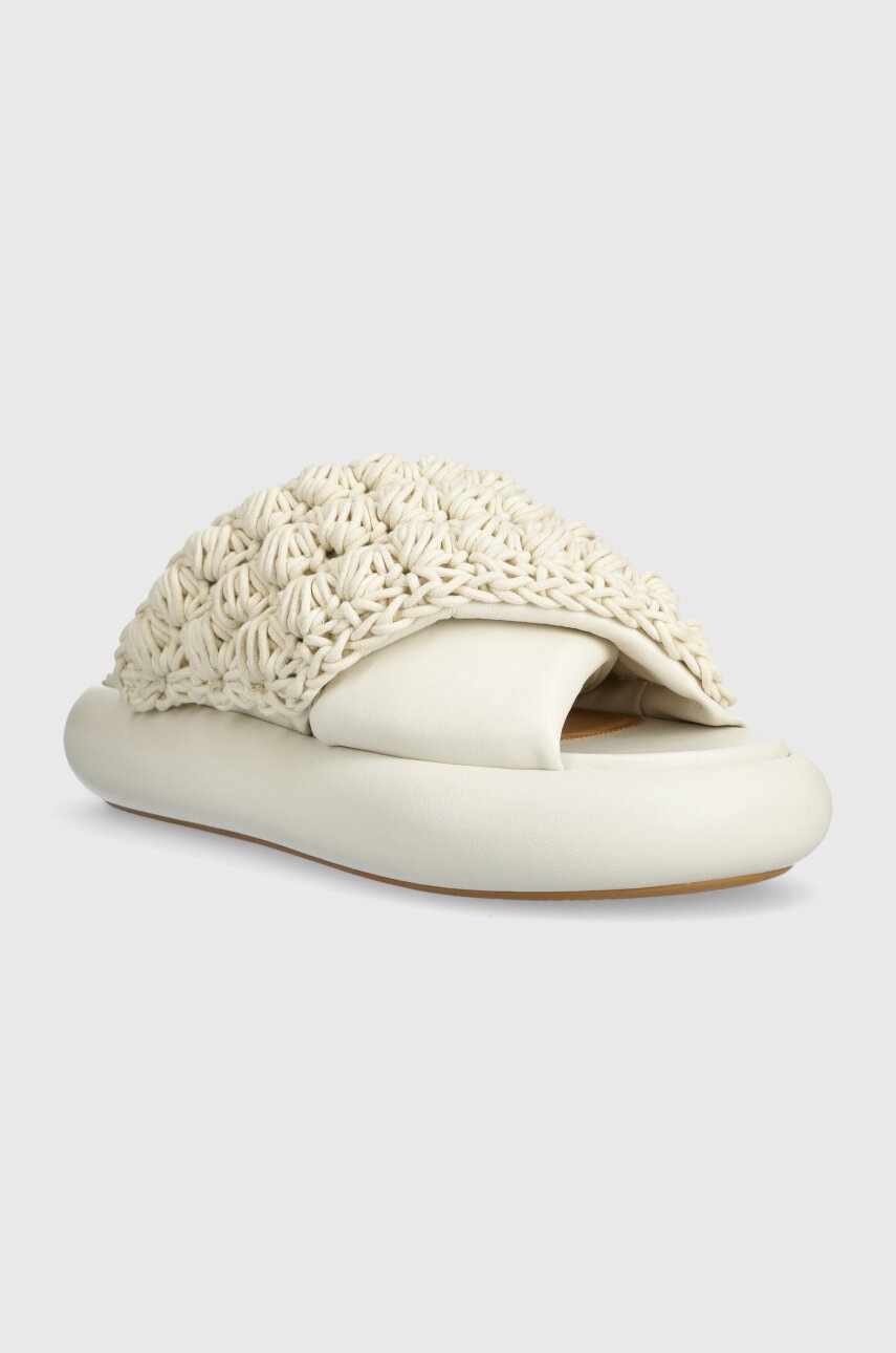 Παντόφλες JW Anderson Crochet Twister χρώμα: μπεζ, ANW42027A φωτογραφία