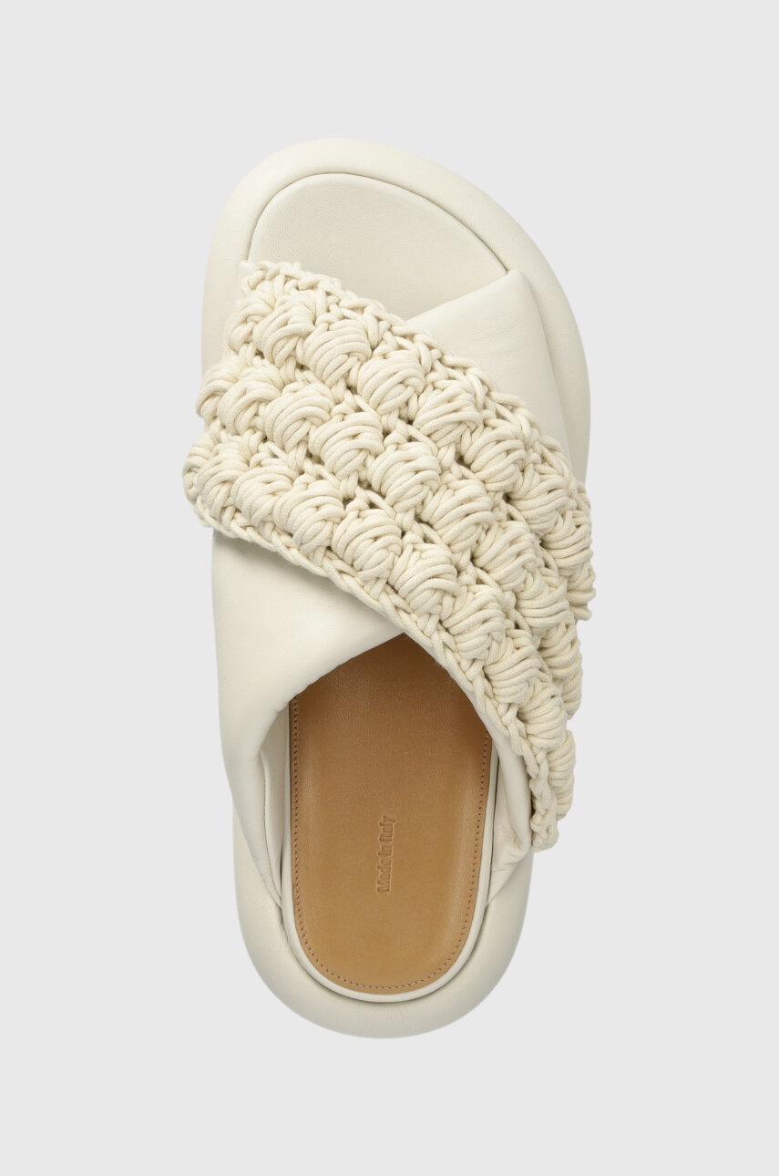 Παντόφλες JW Anderson Crochet Twister χρώμα: μπεζ, ANW42027A φωτογραφία