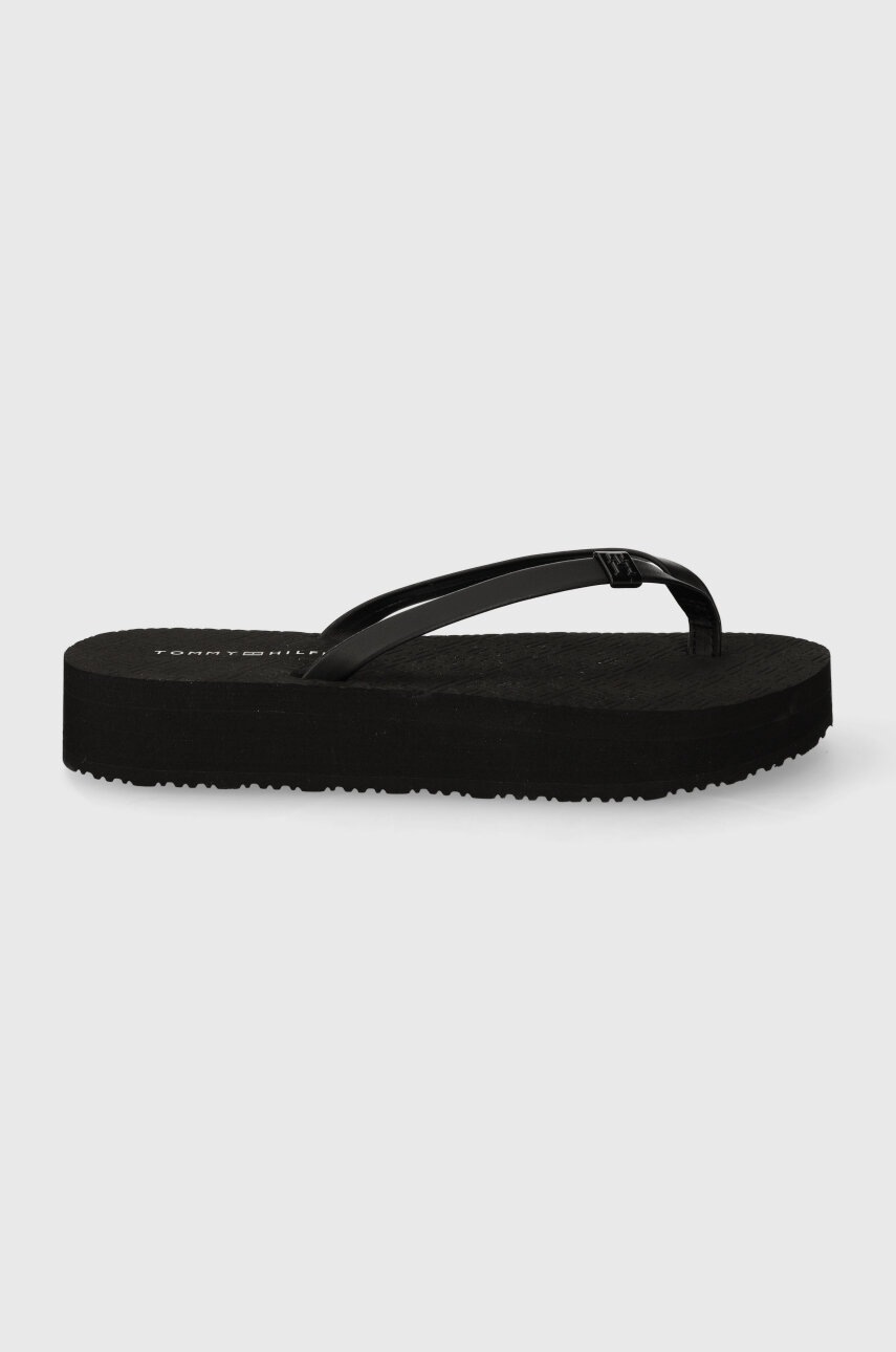 

Джапанки Tommy Hilfiger MONOGRAM BEACH SANDAL в черно с равна подметка FW0FW07854, Черен
