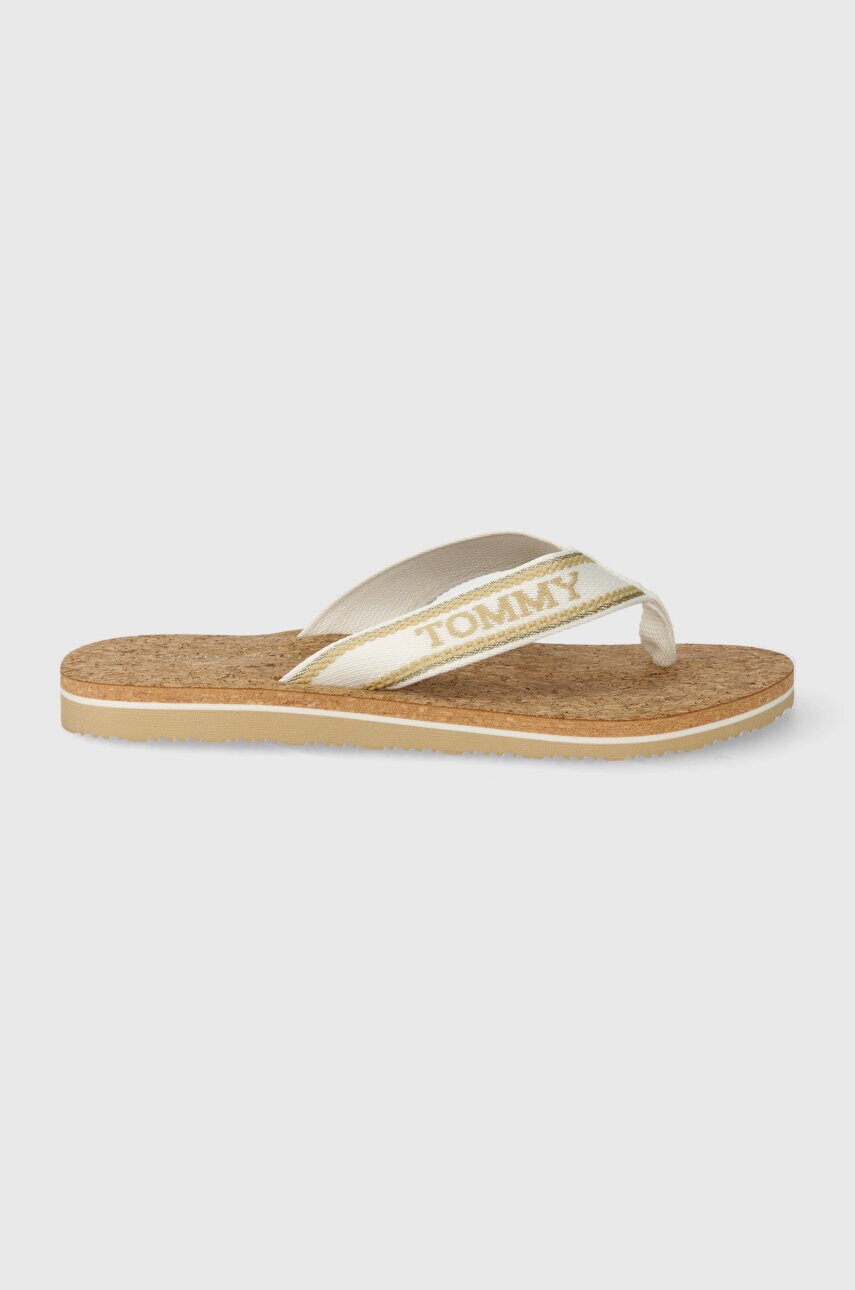 

Джапанки Tommy Hilfiger HILFIGER CORK BEACH SANDAL в бежово с равна подметка FW0FW07904, Бежов