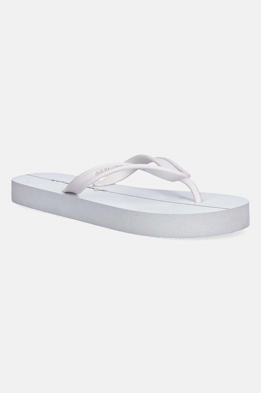 Armani Exchange slapi femei, culoarea alb, cu toc plat, XDQ010 XV700 K681