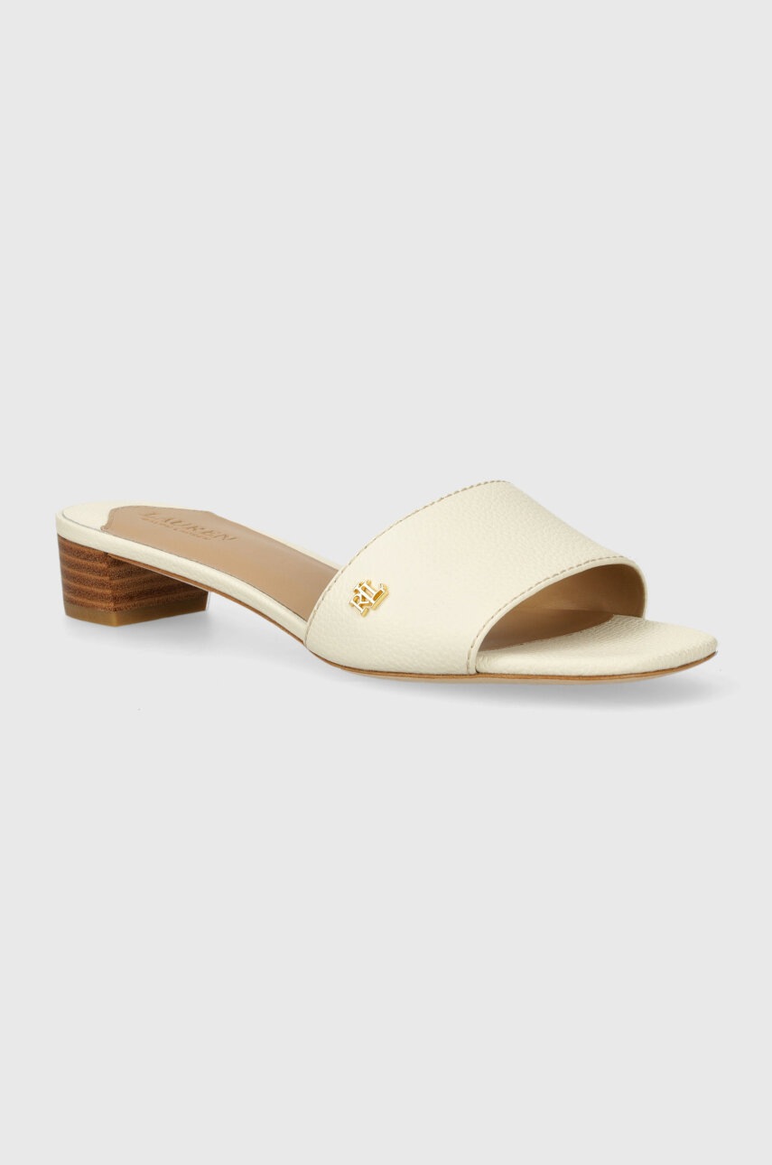 

Кожени чехли Lauren Ralph Lauren Fay в бежово с дебел ток 802925259002, Бежов