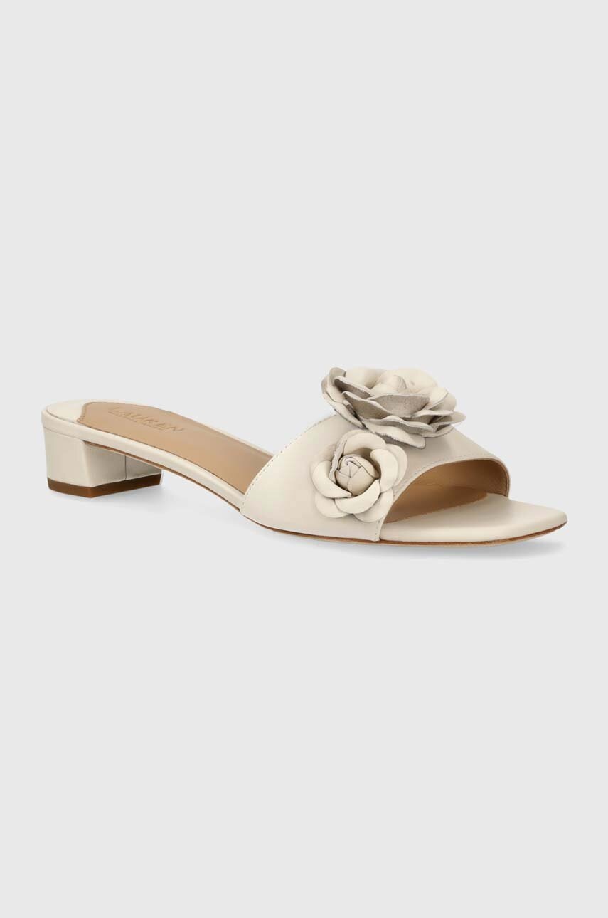 

Кожени чехли Lauren Ralph Lauren Fay в бежово с дебел ток 802935554005, Бежов