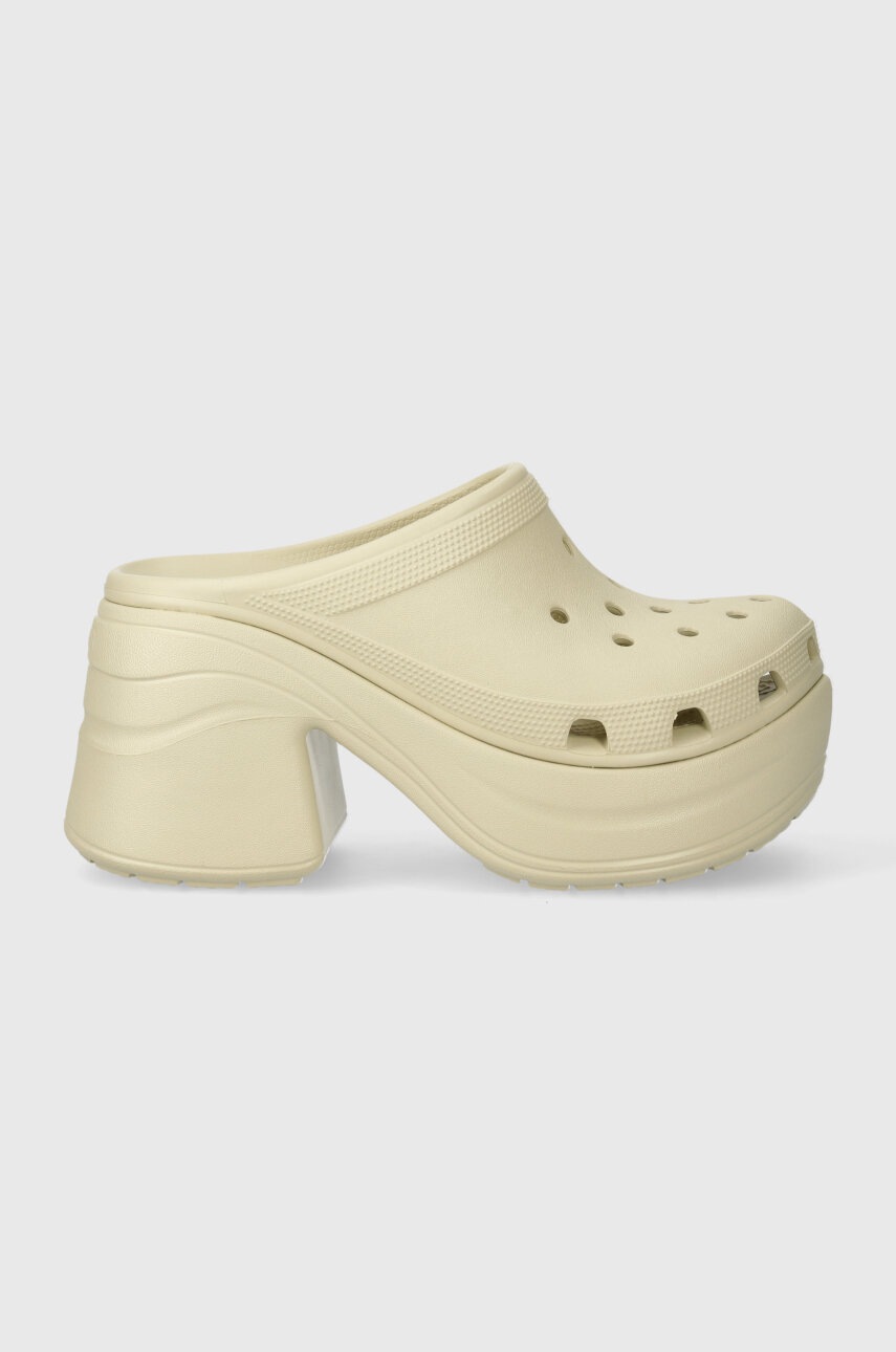 Παντόφλες Crocs Siren Clog χρώμα: μπεζ, 208547 φωτογραφία